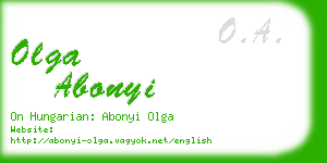 olga abonyi business card